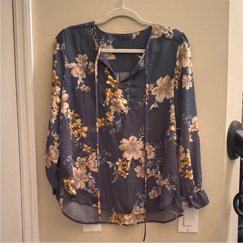 West Kei Blue Floral Blouse